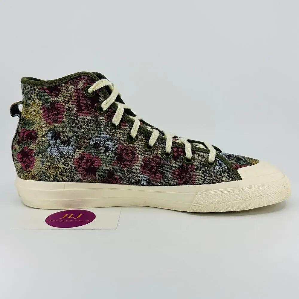 Adidas Men's Nizza Hi RF 'Floral' Jacquard High Top Sneakers H01144 Size 8
